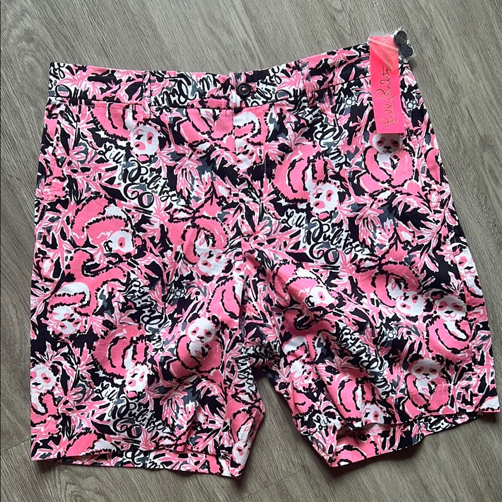 NWT MENS Lilly Pulitzer SZ 34 Floral Panda Shorts